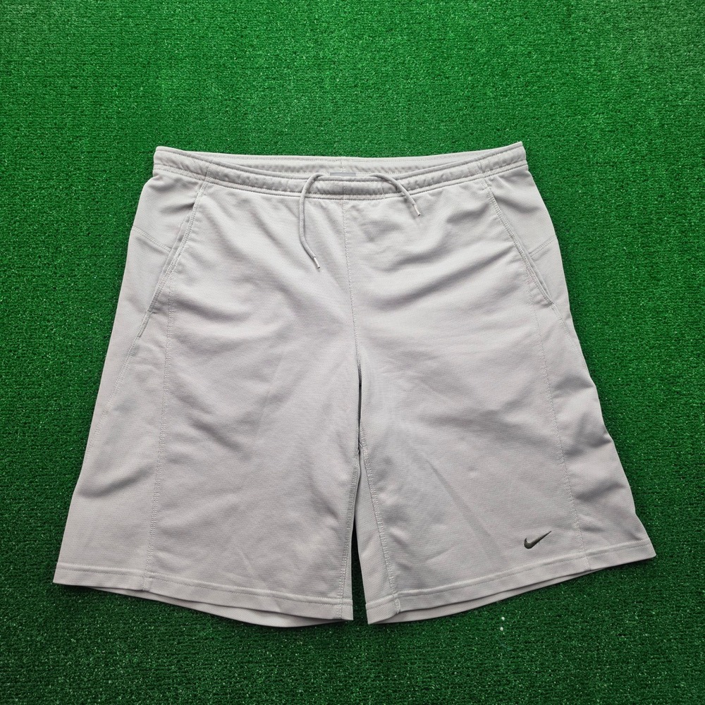Vintage Nike Athletic Training Shorts Mens Large Gray Y2K Lightweight Mesh Gym‎